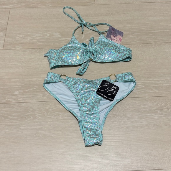 exotic beauties Other - Metallic Aqua Leopard Bikini Set
